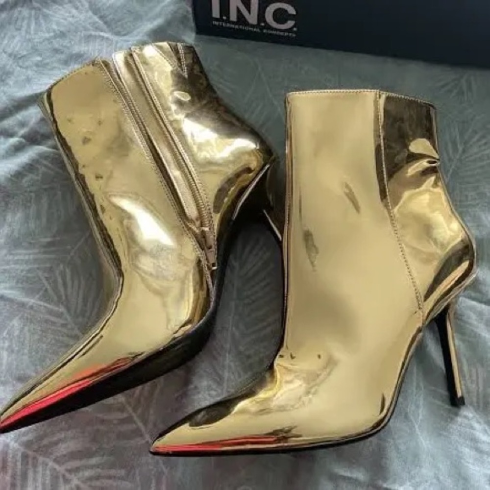 INC International Concepts Women's Gold Holand Booties
